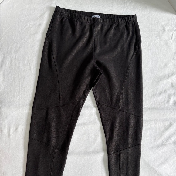 Splendid Women’s Black Patchwork Speckled Cracked Coated Leggings - Size M. - Picture 1 of 11